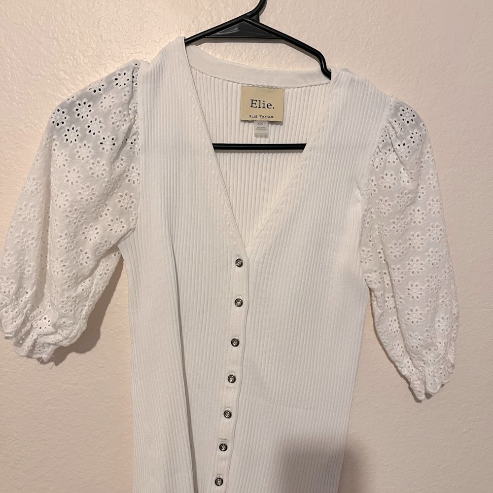 White XS Elie Tahari top.